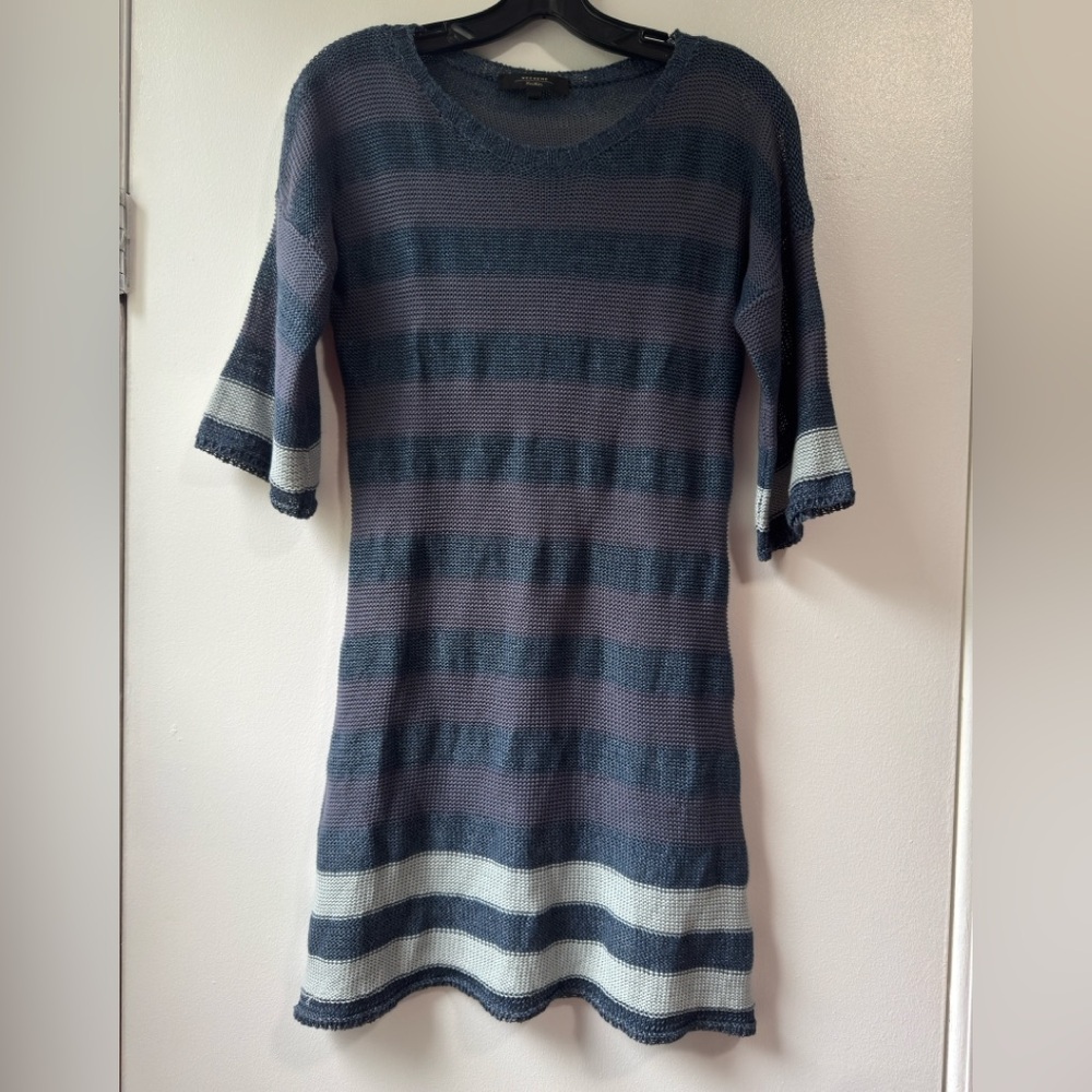 Weekend Max Mara Striped Blue and Gray Mini Dress